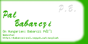 pal babarczi business card
